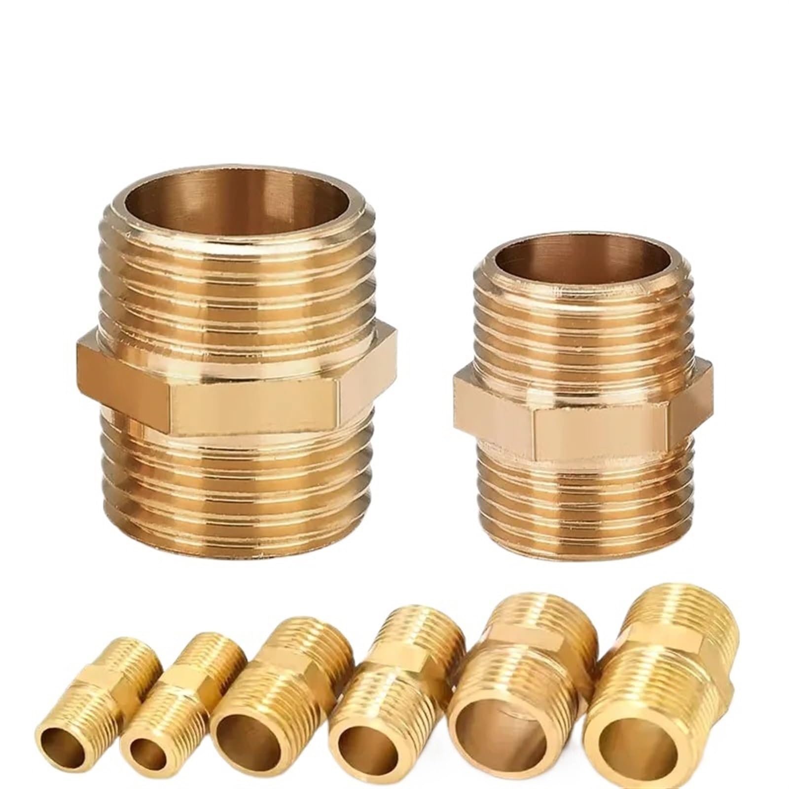 Mbhhu Women's One Color Brass High Pressure Washer Coupler，8Pcs Pipe Fitting Adapter M8 M10 M12 M14 M16 M18 M20 Metric To Male Thread Brass Coupler Connector(1L4 To 1L4)