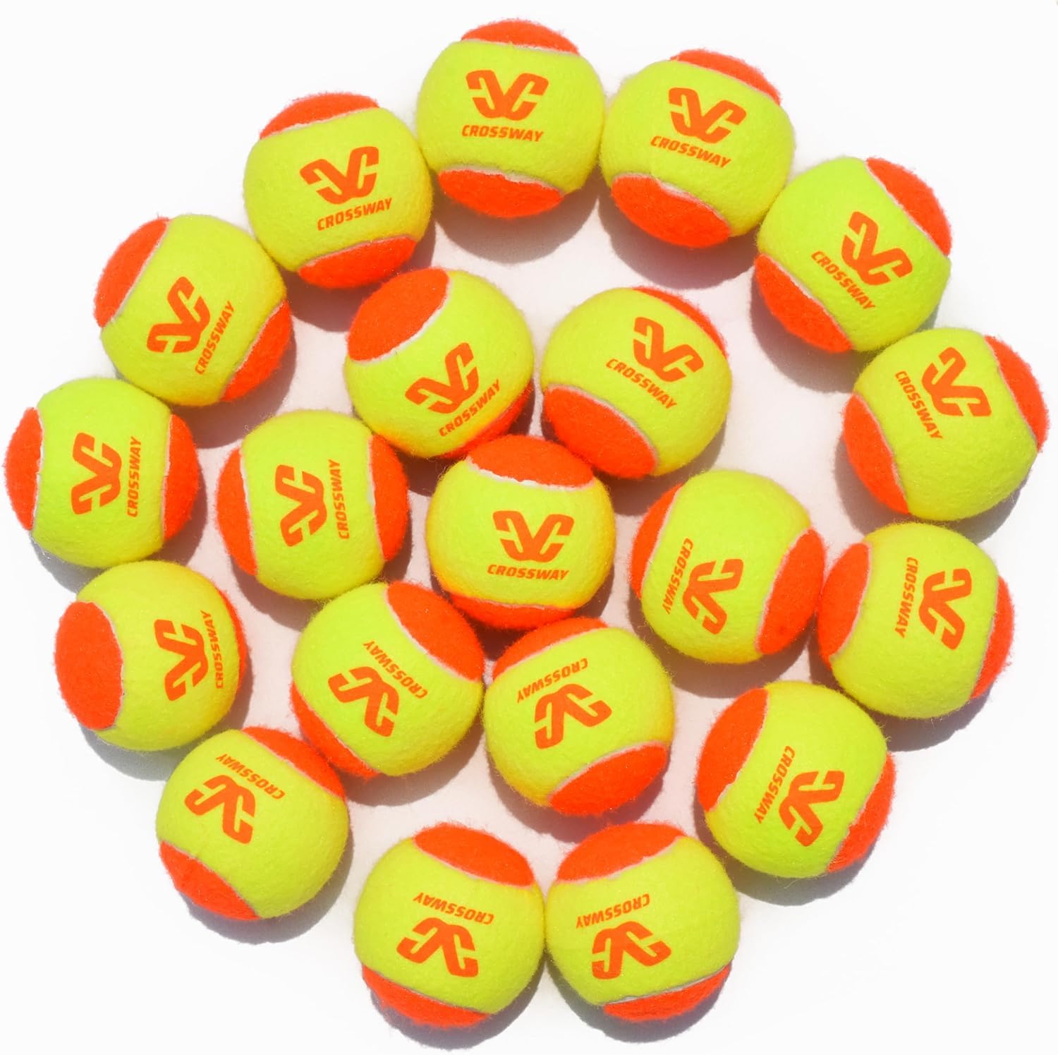 Lot de 20 balles de Tennis pour débutants à Faible Compression - Balle de Tennis pour entraînement des Jeunes - Orange - Sac avec Balle