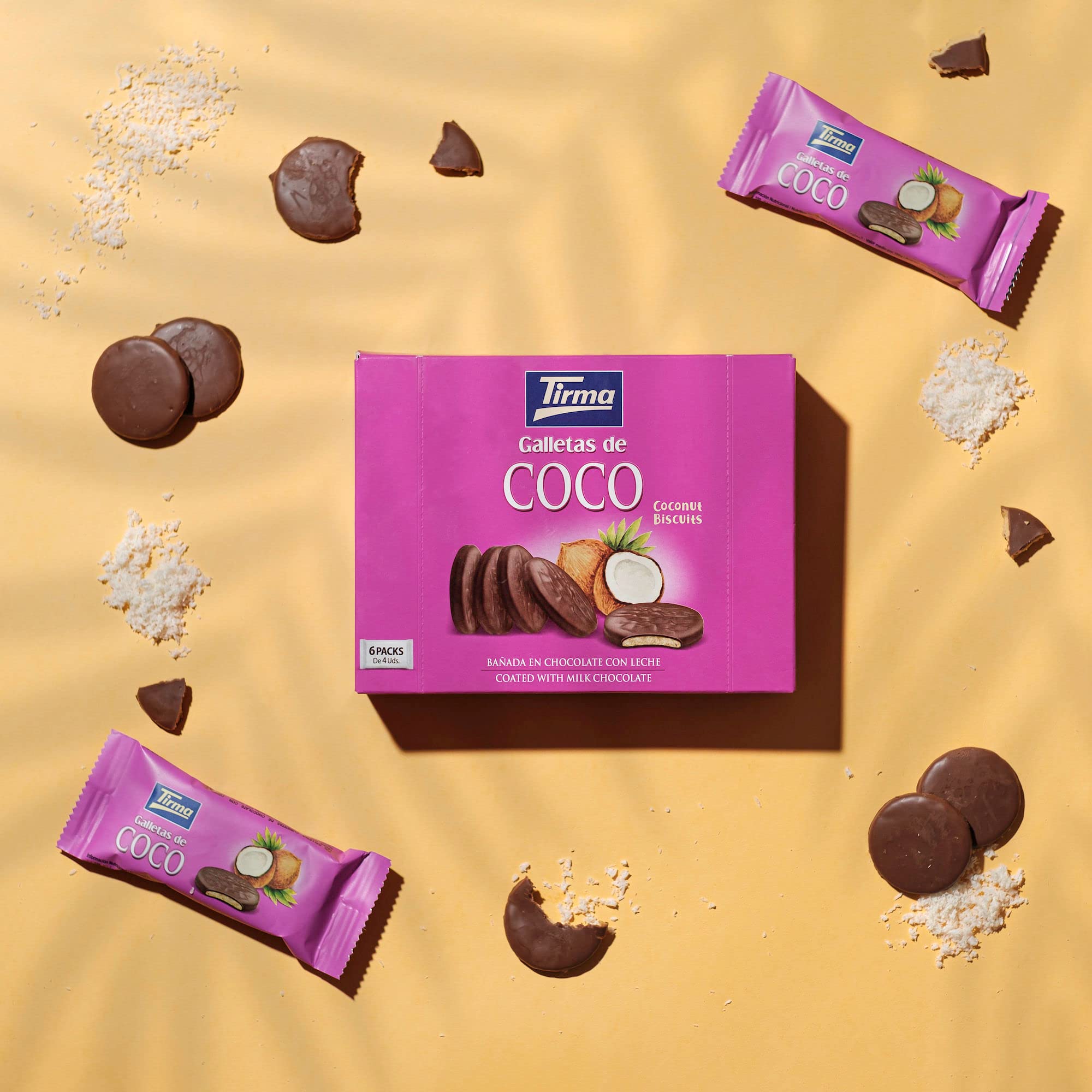 Tirma Galletas con Coco Bañadas en Chocolate con Leche 200g Snack Dulce Canario