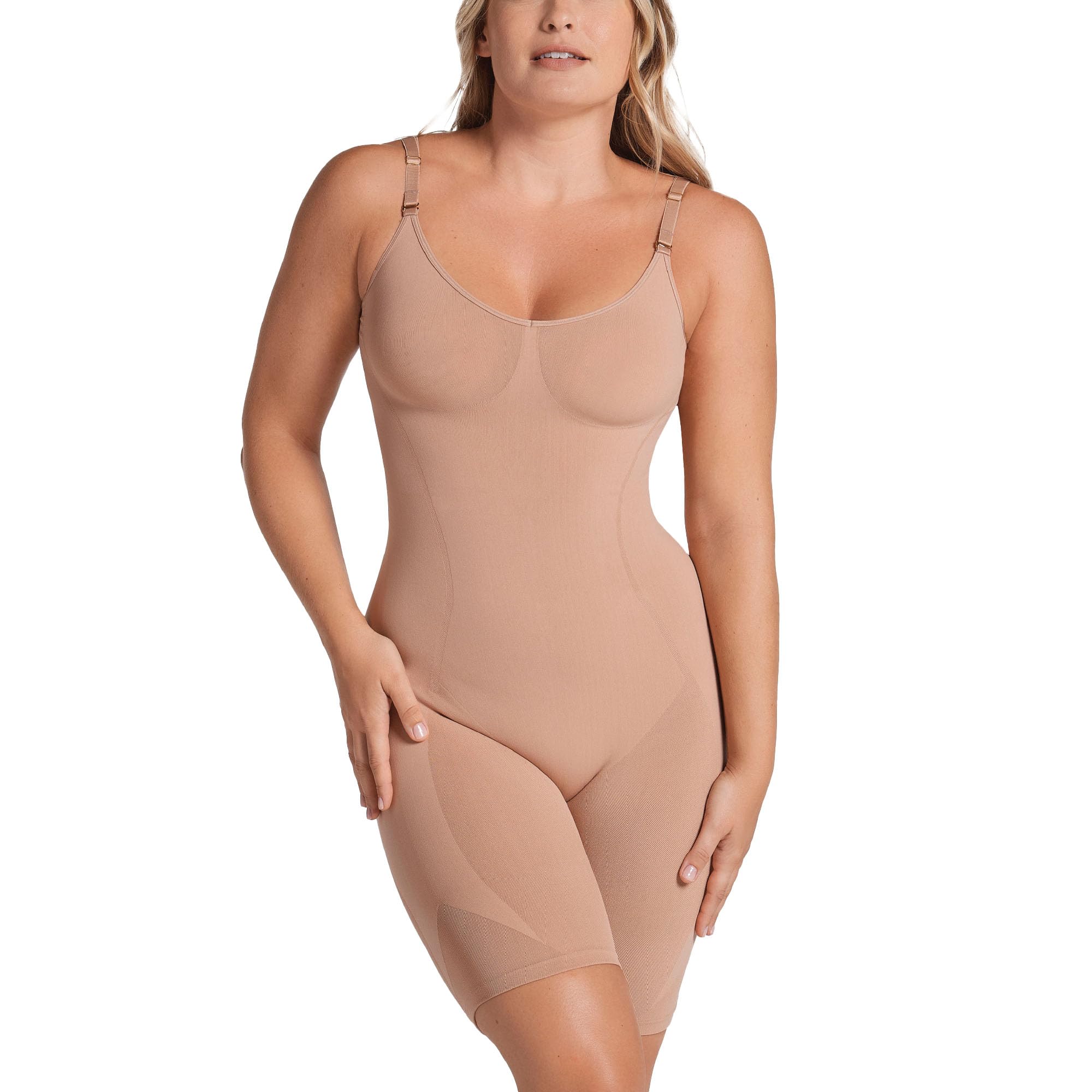 Leonisa SmartShape Total - Faja Body Invisible Moldeadora Efecto Levanta Glúteos, Compresión Abdominal y Cintura, Sin Costuras, Ideal Para Vestidos Ajustados