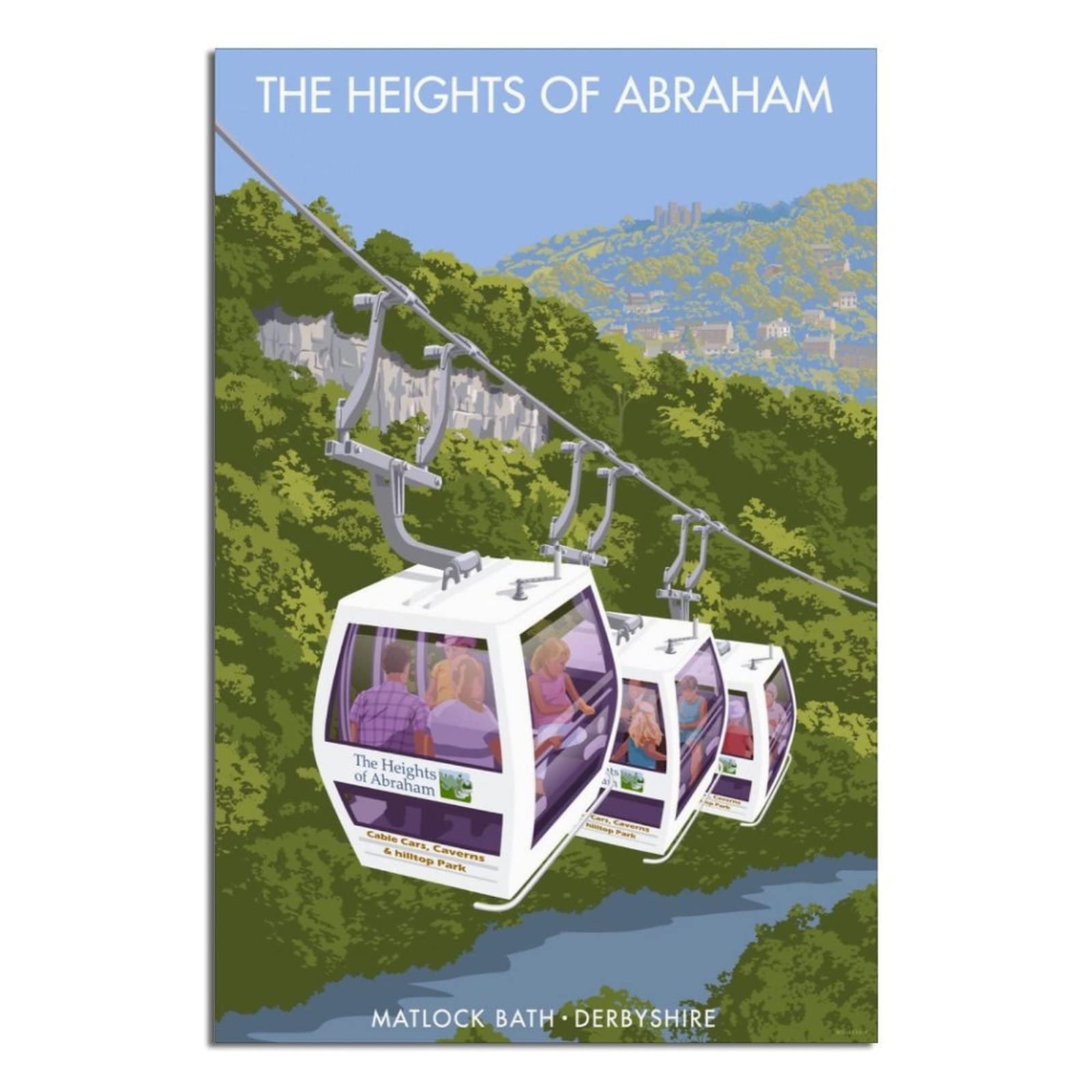 Vtgclt Unframe-Style England Derbyshire Matlock Bath Vintage Travel Posters The Heights Of Abraham Canvas Painting Pictures Prints Wall Art For Bedroom Office Decor 08X12inch(20X30cm)