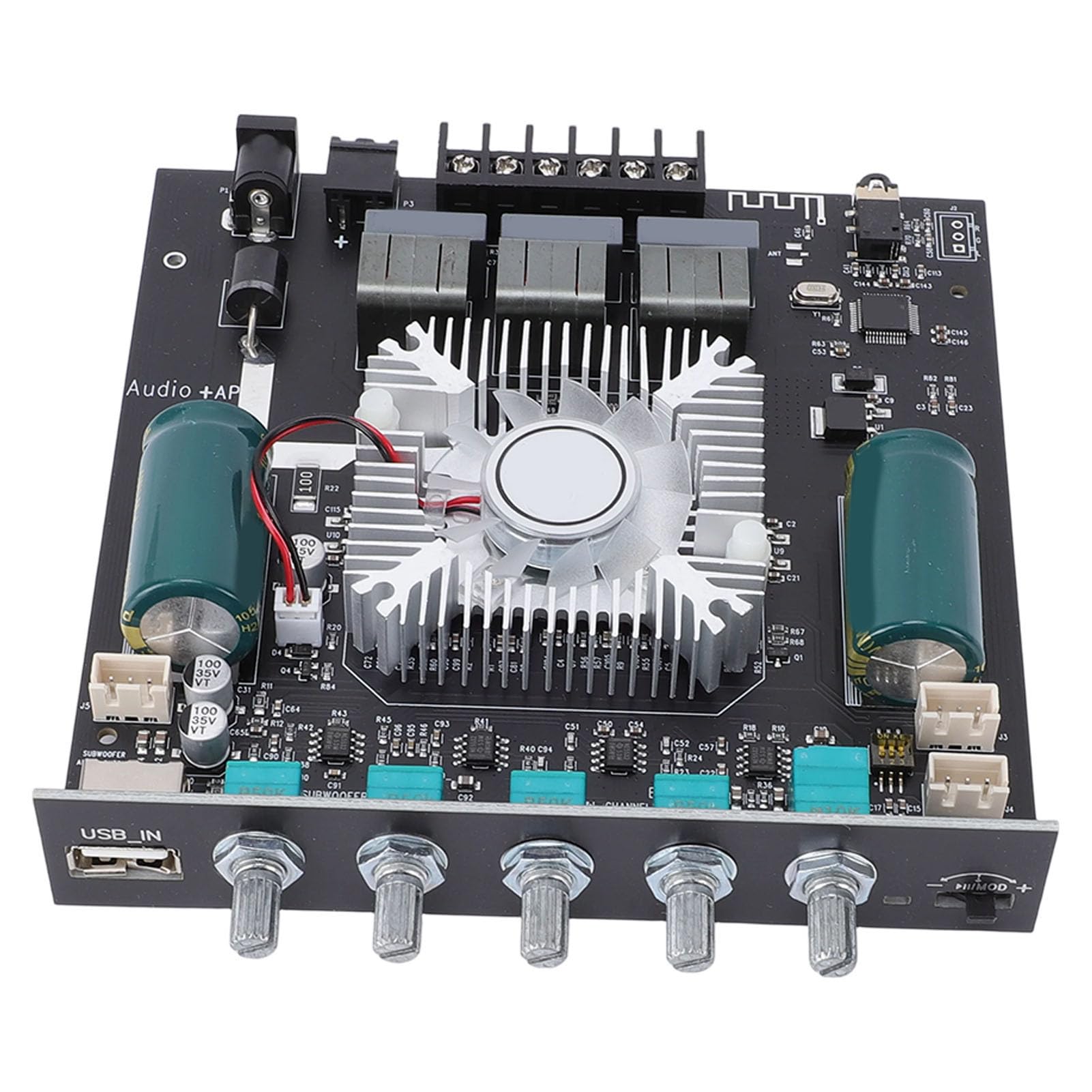 Walfront 160 W + 160 W + 220 W 2.1 Płyta Wzmacniacza Kanałowego BT 5.0 moduł Bezprzewodowy dla Majsterkowiczów Kino Domowe Moc Subwoofera Kontrola Tonów Wysokich i Niskich Zakres