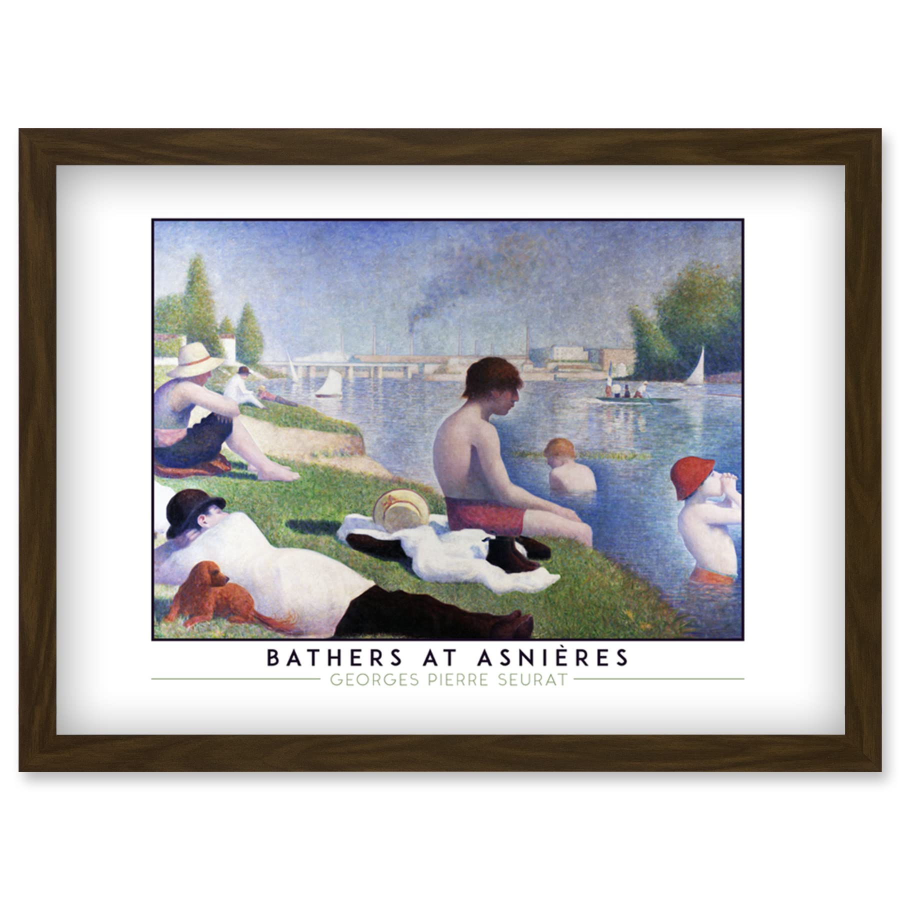 Wee Blue Coo Seurat Bathers Georges Pierre At Asnières Painting Artwork Framed Wall Art Print A4