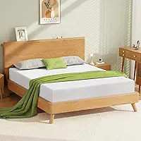 Opoiar Colchão de espuma viscoelástica firme, tamanho solteiro, 20 cm, cama de gel de chá verde refrescante Premier, colchões de alta densidade para dor nas costas, capa removível sem fibra de vidro