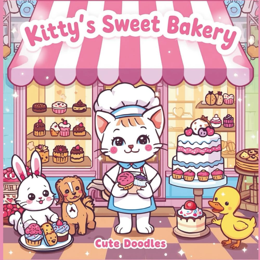 Kitty’s Sweet Bakery: Cute Kawaii Cat Bakery Coloring Book for Kids: A Cute Kawaii Cat Coloring Book Filled with Sweet Treats, Cupcakes, Cookies and Cozy Bakery Scenes for Relaxation and Creativity