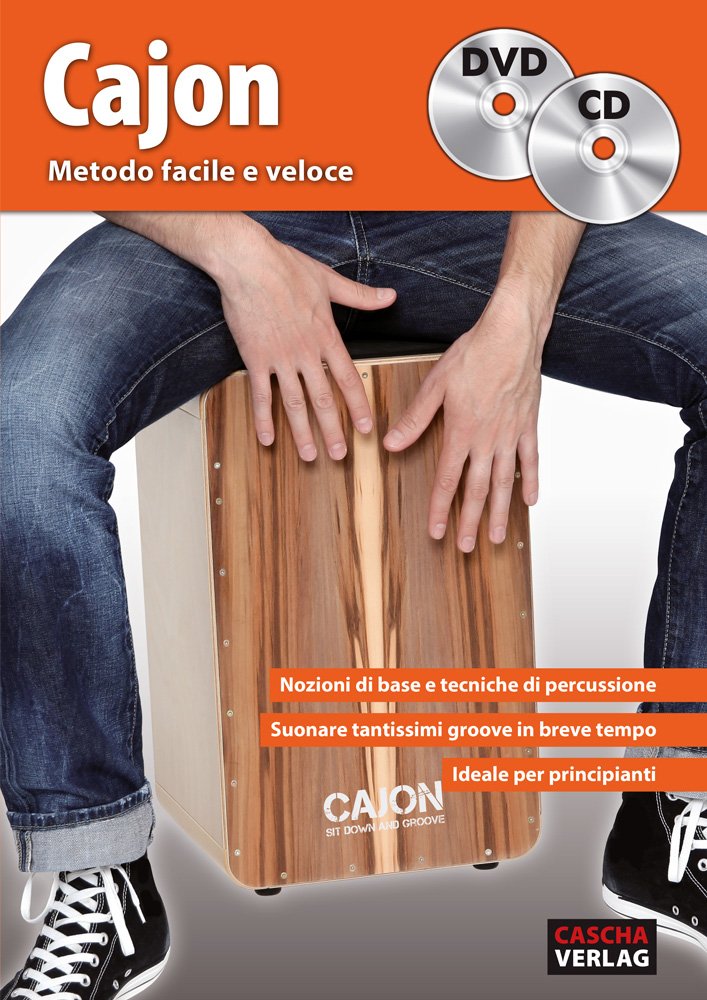 CASCHA HH 2084 IT Cajon Box Bundle - idéal pour les débutants - Cajon avec sac à dos et livre de cajon en italien (avec CD et DVD)