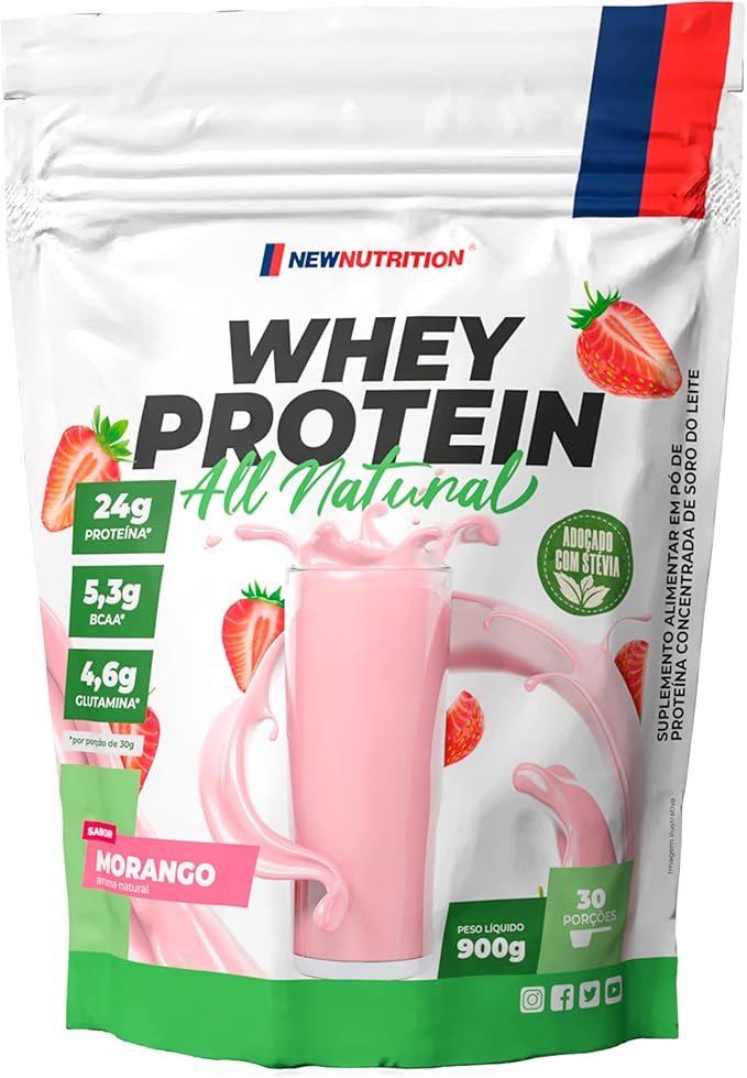 Whey Protein 900g All Natural Adoçado com Stevia