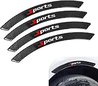 Opuweiy Carbon Fiber Wheel Arch Protectors - 2PCS Universal Fender Flares, Anti-Scuff Self-Adhesive Strips for Cars, SUVs, Trucks (Black Sport)