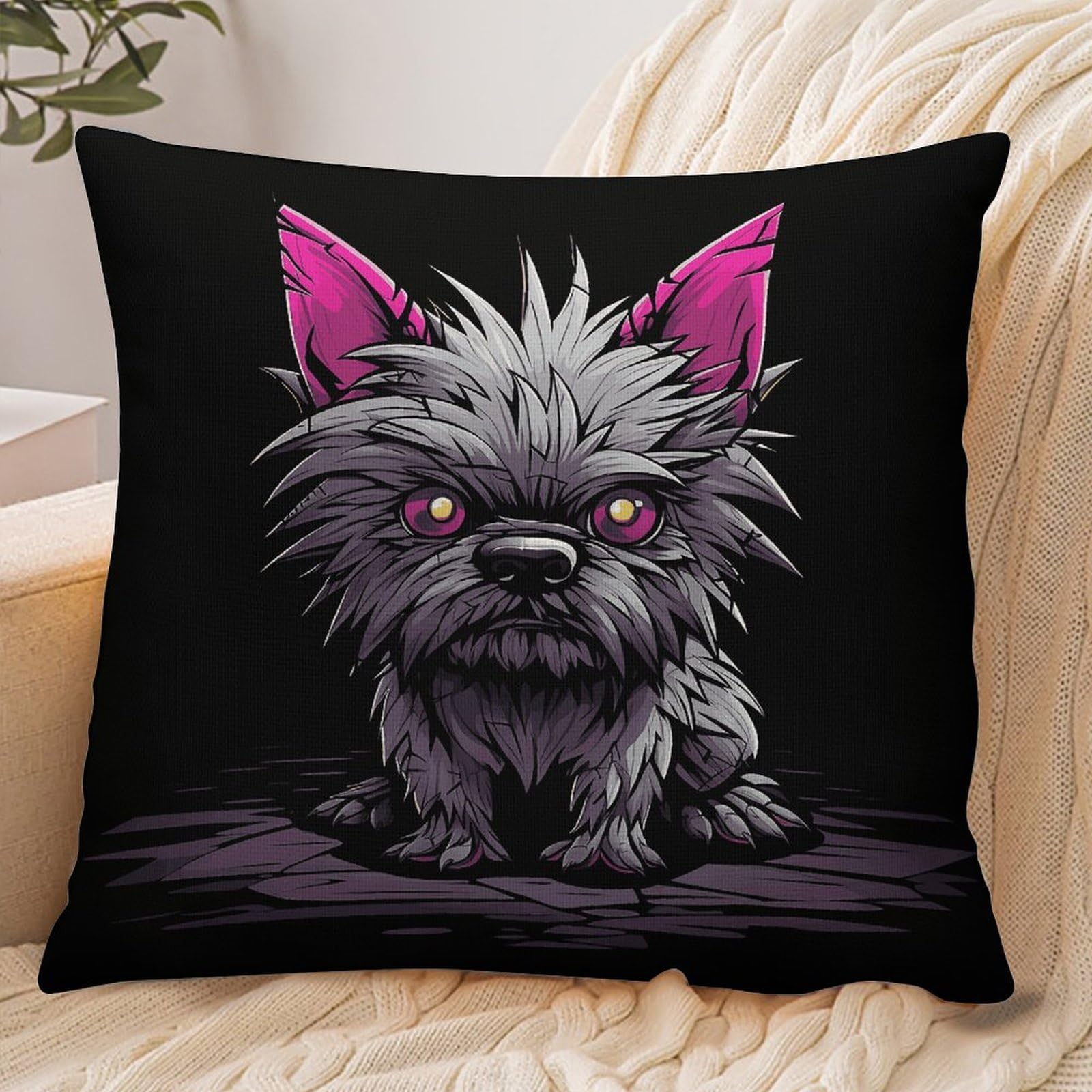 Fekiloot Style Gray Pooh Dog Pillowcase Pillow Sham Pillow Case