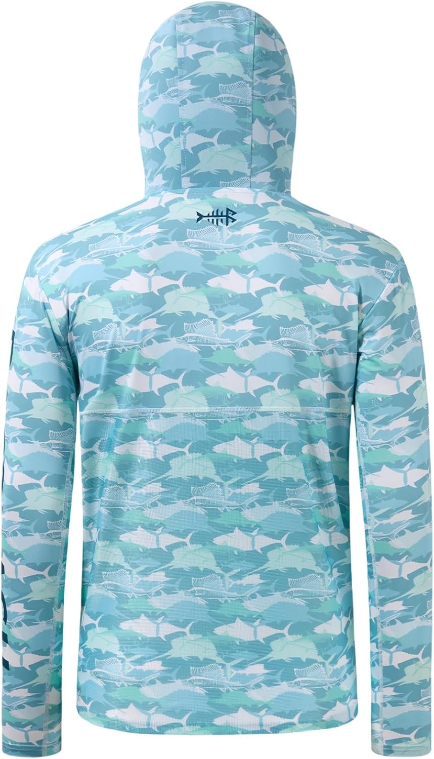 BASSDASH Men’s UPF 50+ Performance Camo Hoodie Shirt Quick Dry Long Sleeve Outdoor Fishing Hiking Hooded Shirts FS50M