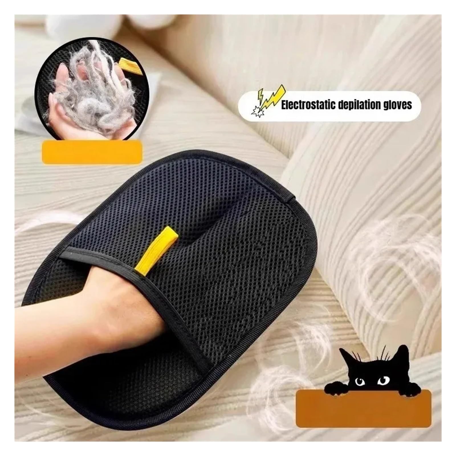 Gant De Toilettage pour Animaux, Brosse Éliminatrice De Poils, pour Chien, Chat, Lapin, Longs Et Courts Poils Bouclés | Ramassage efficace des cheveux. Toucher doux for la peau(1pcs)