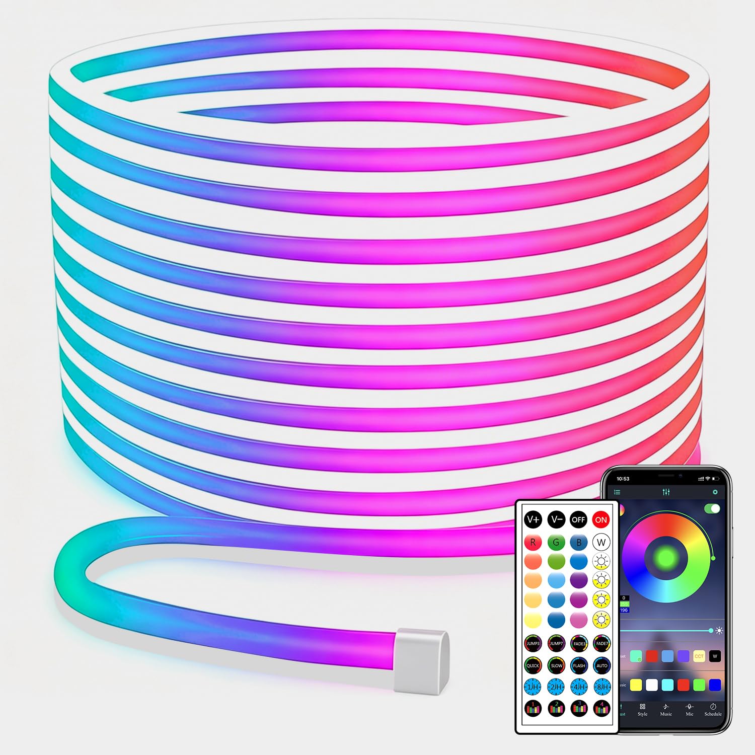segrass 32.8ft RGB LED neon Rope Lights LED neon Strip Lights Waterproof Flexible Neon LED Strip Lights,Led Lights for Bedroom