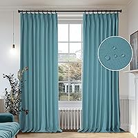 Vista 1 de Cortina plisada impermeable, 150 pulgadas de ancho x 96 pulgadas de largo, cortina opaca para sala de estar, dormitorio, puerta corrediza y baño