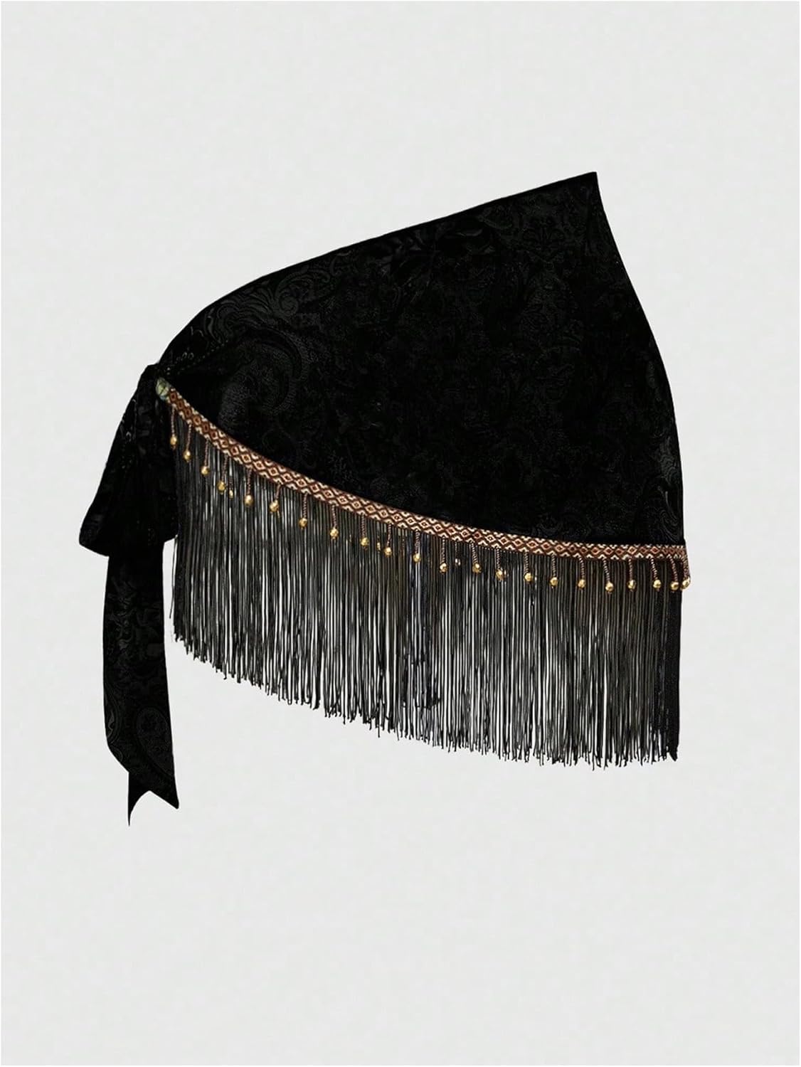 MakeMeChic Women's Wrap Fringe Skirt Cover Up Low Waisted Vintage Tie Side Boho Mini Skirts - Image 3