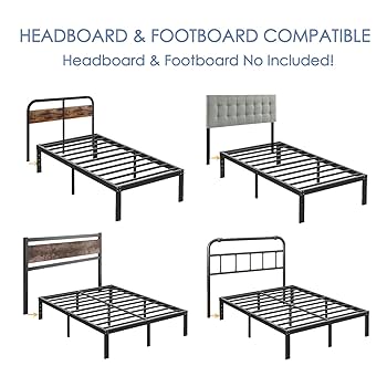 Amazon.com: Wurfuss 18 Inch High Twin Bed Frame No Box