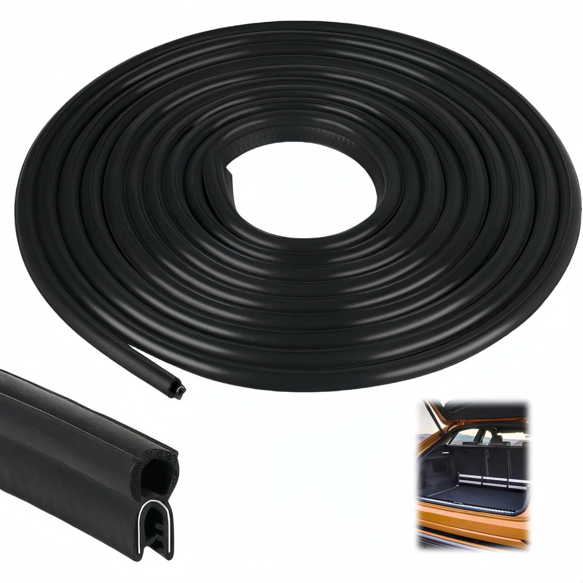 Junta de goma universal para puerta de coche, perfil de 6M con protección de bordes y sello superior para coches, barcos, autocaravanas, camiones y uso doméstico, protección contra la intemperie para