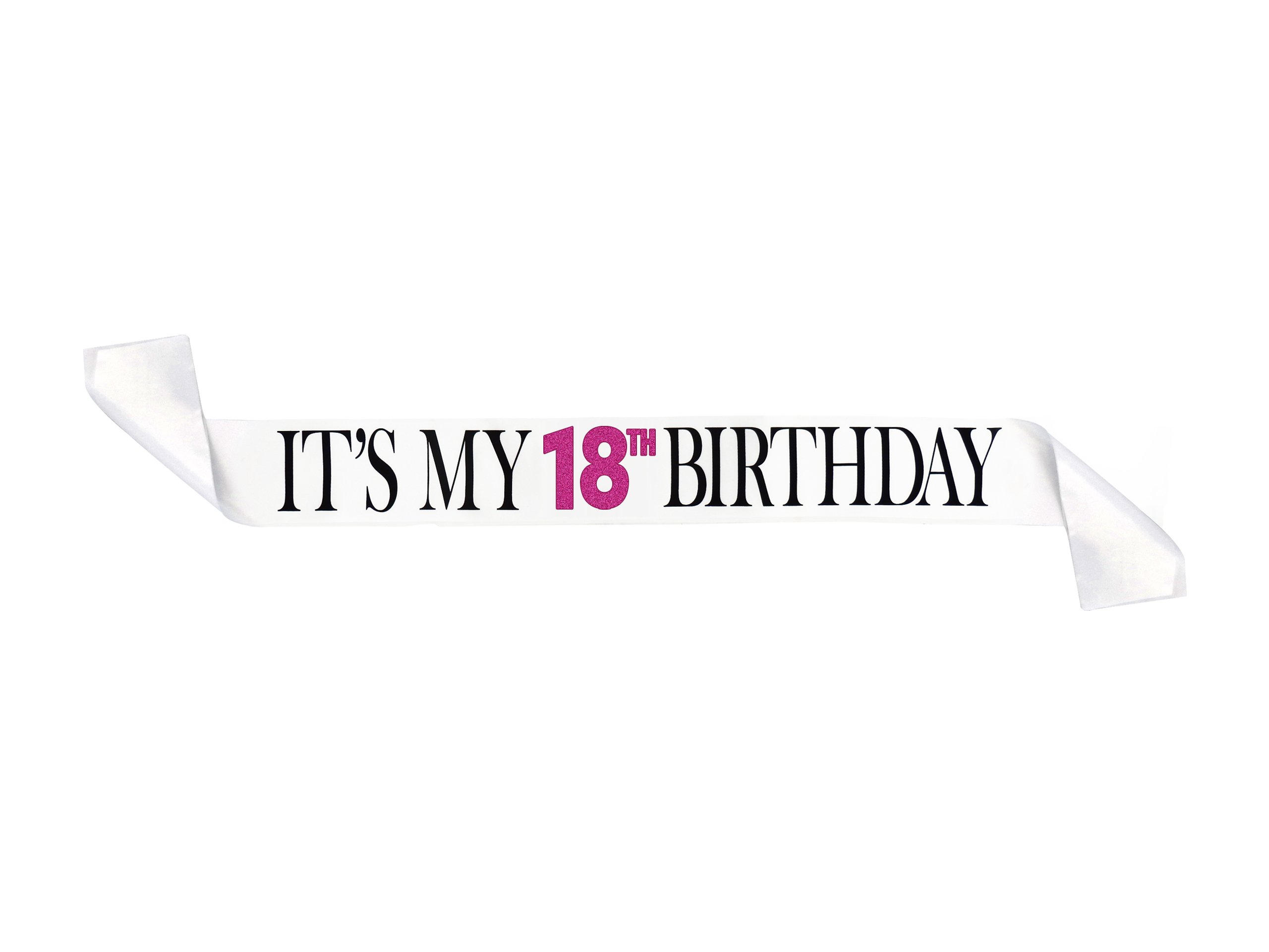 Sterling James Co. „It‘s My 18th Birthday“ Schärpe – Weiße Satin-Schärpe Mit Glitzer Für Die Perfekte Geburtstags-Deko