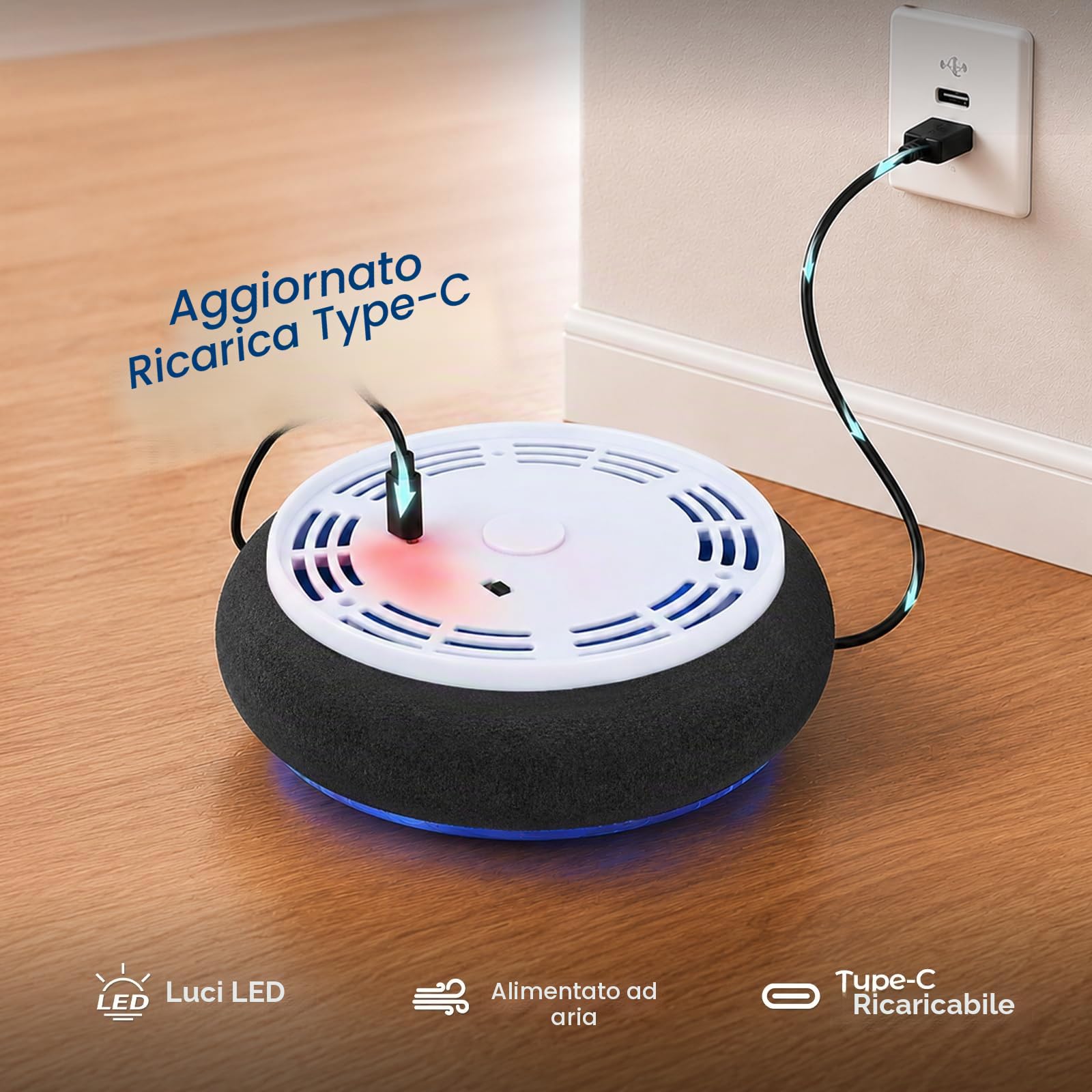 Pallone da Calcio Fluttuante Ricaricabile con Luci LED, Hover Soccer Ball per Bambini 3-10 Anni, Giocattolo Calcio Indoor con Paraurti in Schiuma, Regalo Natale e Compleanno per Ragazzi e Ragazze
