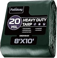 Vista 8 de Lona 6x8 pies, 10 mil lonas impermeables resistentes con ojales cada 23.6", lona de plástico gruesa, resistente a los rayos UV y al desgarro