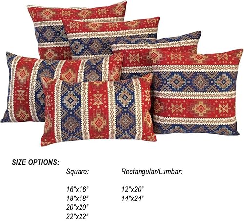 Miniatura 2 de Southwestern - Fundas de almohada Kilim rojo y azul, 14 x 24 pulgadas, almohadas lumbares decorativas, decoración bohemia de habitación para sofá,