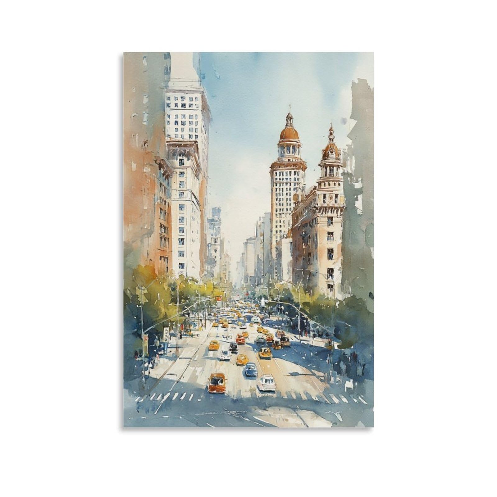 LCYNNH Seattle Watercolor Custom Personalised 20x30inch(50x75cm) Vintage Travel Poster Watercolor Canvas Art