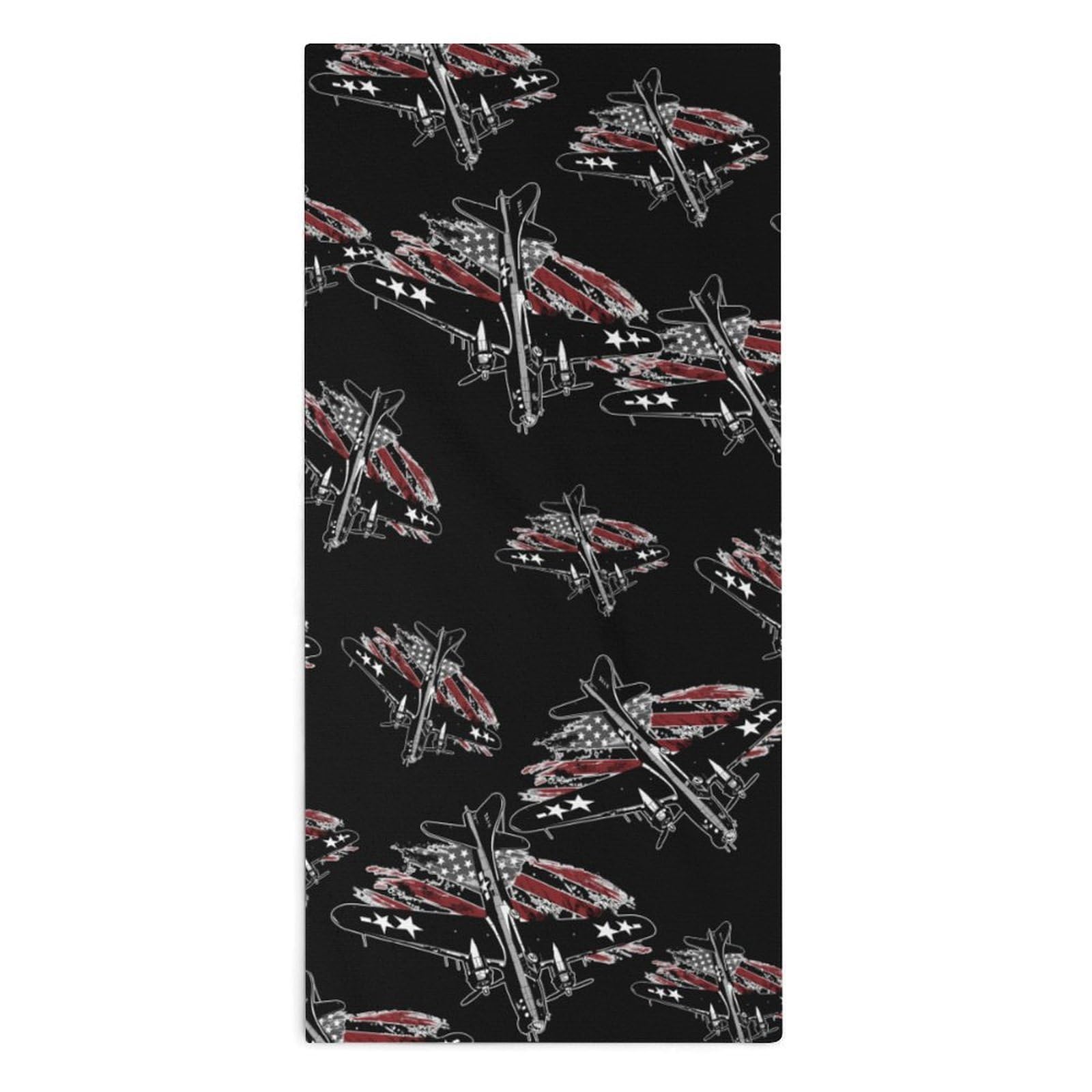 TXFBTRFSA B17 Bomber WW2 Plane Aircraft U.S.A Flag Hand Towels for Adult Face Towel Bath Beach Swim Accessories