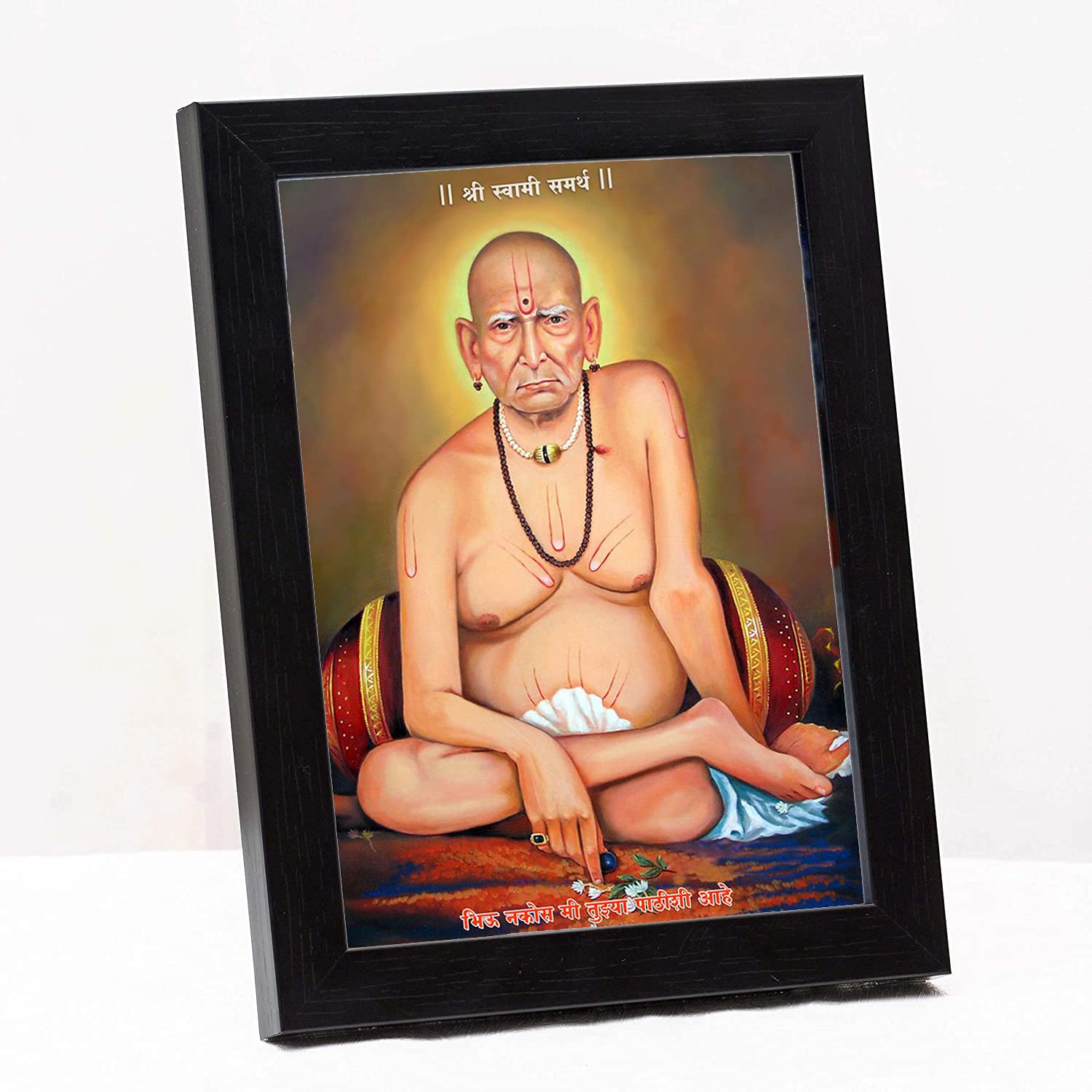 zig zag Swami Samarth Photo Frame For Wall/Table Size Small (6 x 8 inches, Acrylic Glass),Multicolor