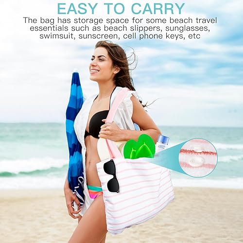 Miniatura 6 de Toalla de playa de microfibra de 72 x 36 pulgadas, extra grande, de secado rápido, sin arena, absorbente, ligera, para piscina, natación, viajes,