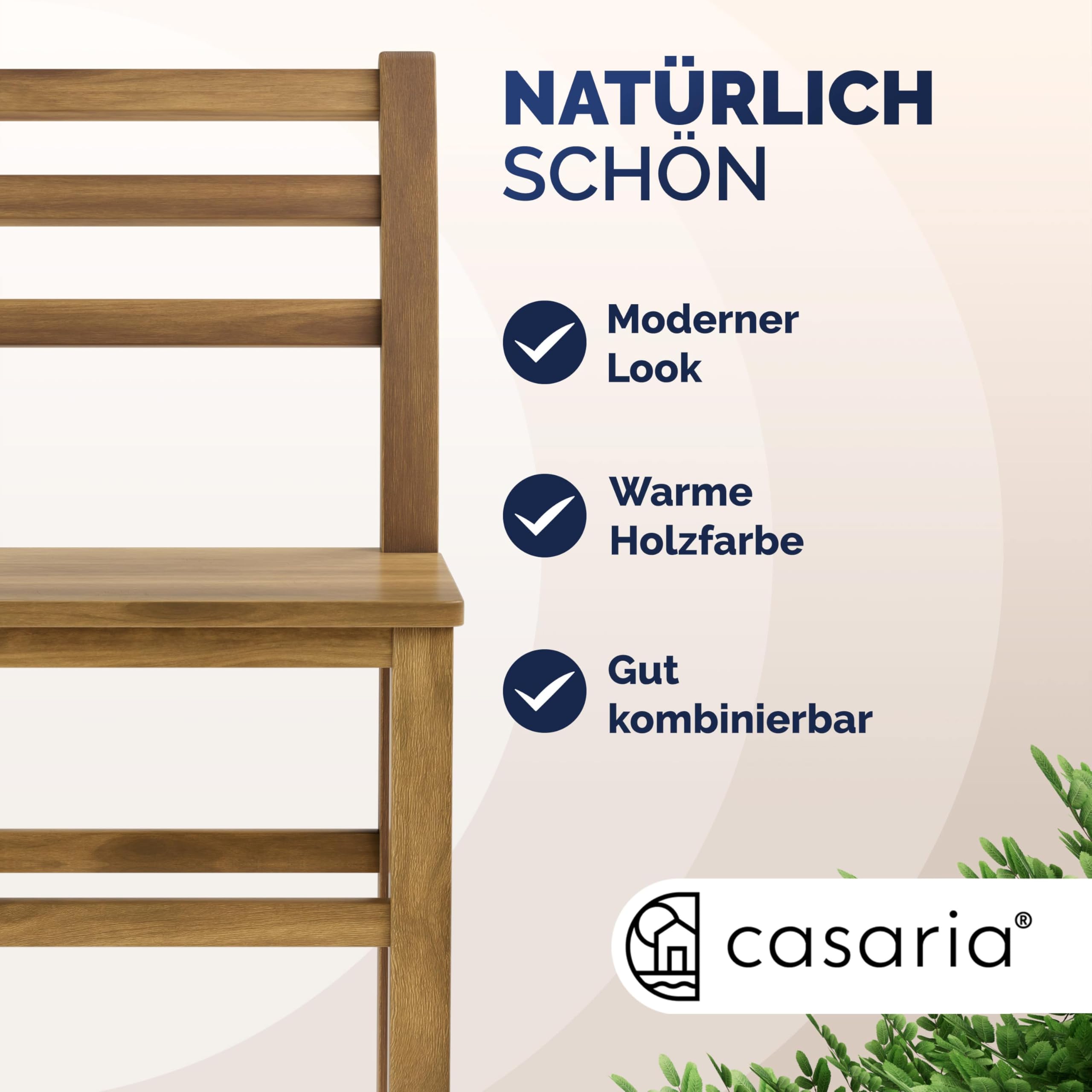 Casaria® Barhocker 2er Set Holz mit Lehne Outdoor 75cm Sitzhöhe Akazie 150kg Belastbarkeit Fußstütze Massiv Rustikal Garten Küche Bar Stuhl Hocker Braun