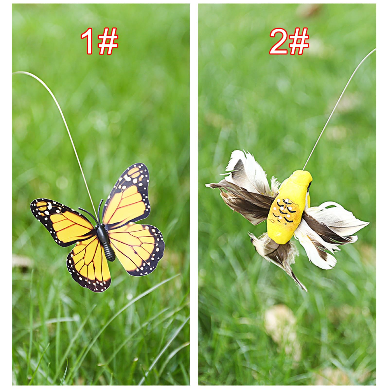 Farfalle danzanti svolazzanti e colibrì volanti alimentati a energia solare, decorazione per giardino e cortile