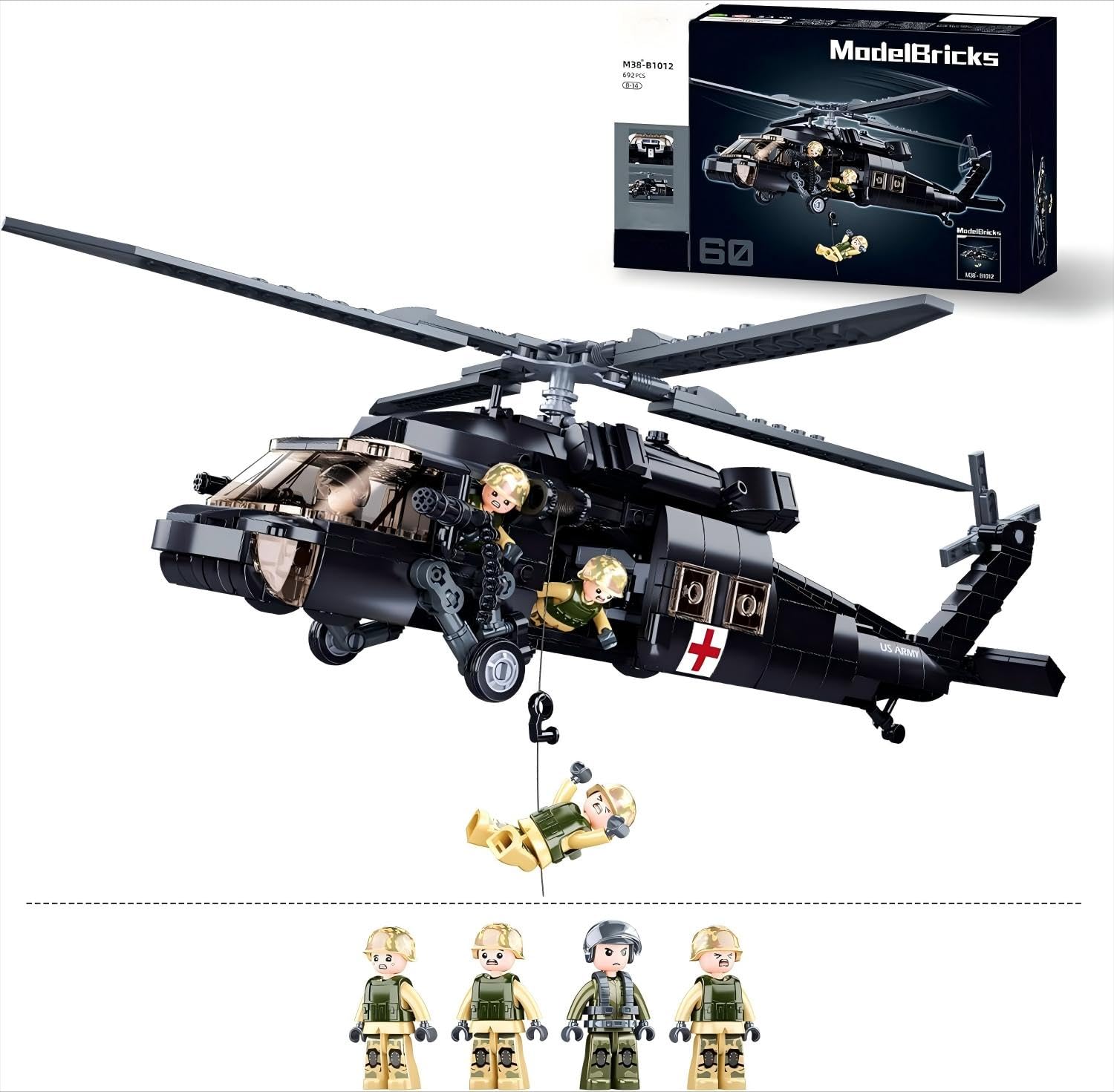 brickmania製アメリカ軍ブラックホーク　デルタフォース部隊セット Sikorsky® MH-60L DAP Black Hawk® - Special Forces Direct