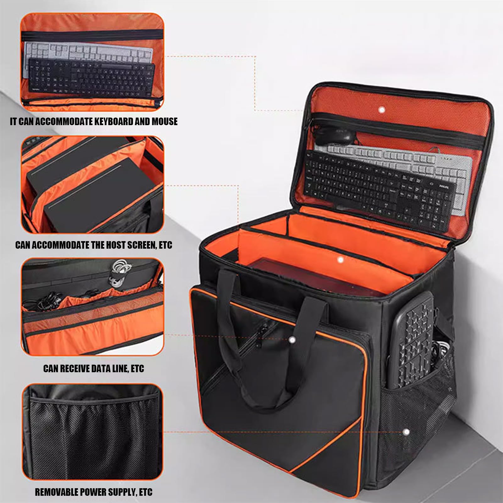 Custodia ergonomica per computer Host, per schermo, polvere, graffi, protezione con maniglia facile da trasportare, accessori, borsa per computer