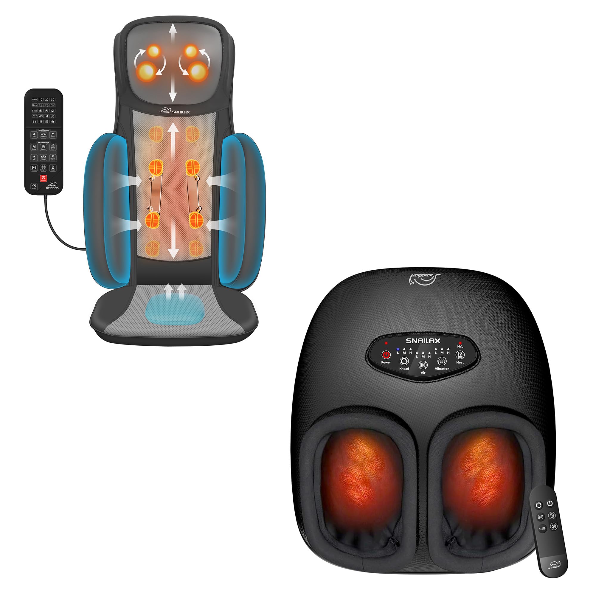 Amazon.com: Snailax Foot Massager with Heat & Massage Chair Pad