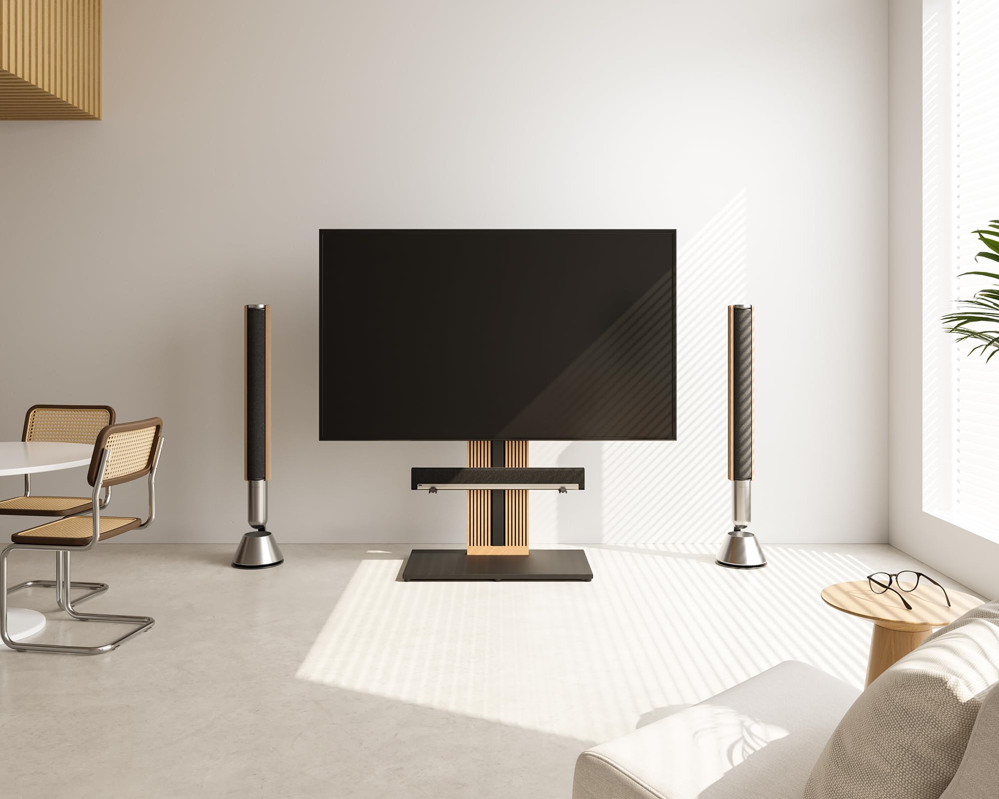 FITUEYES Design Supporto per Soundbar, Adatto per I Supporti TV Delle Serie Zen e Cantor, Staffa per Soundbar Regolabile Fino a 6,5 kg, Dotata di Cuscinetti Antiscivolo in EV.