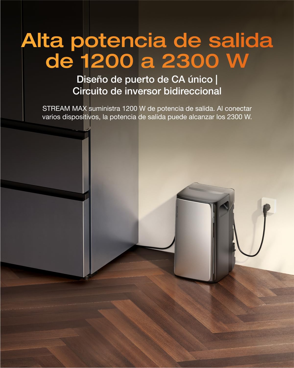 Kit solar EF EcoFlow STREAM Max batería de 1,92 kWh con panel solar rígido de 400 W*2, entrada solar de 1800 W, 2 MPPT, puerto de CA 1200 W, microinversor de 600/800 W, control inteligente con IA