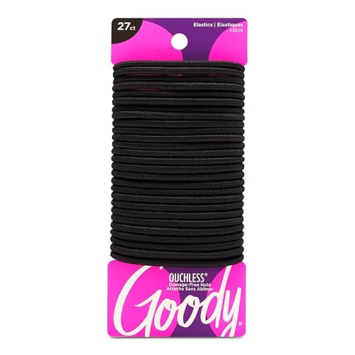 Bandita para cabello Goody Ouchless elástico grueso negro 27 unidades 4mm Negro
