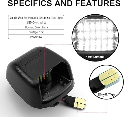 Miniatura 3 de Tubo de neón OLED LED para placa de matrícula de repuesto para camioneta Nissan Frontier Titan Xterra Armada Suzuki Equatorx, paquete de 2