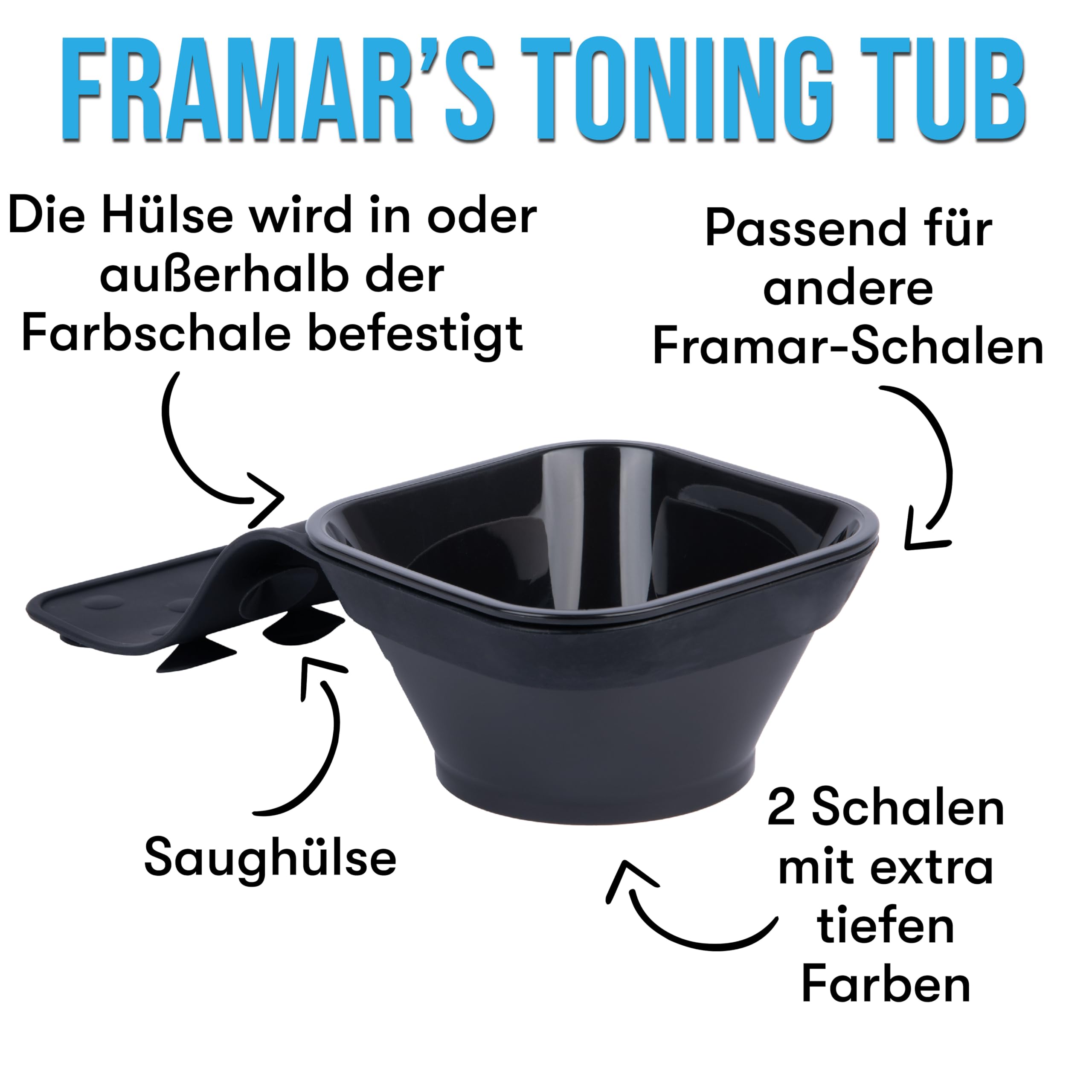 FRAMAR Toning Tub Haarfärbeschale – Haarfärbeschalen für Friseure, Haarfärbeschale, für Waschschale für Friseure, Haarfarbenmischschale für Haarfärbemittel, Haarschale, Haarfärbeschalen – 2 Stück