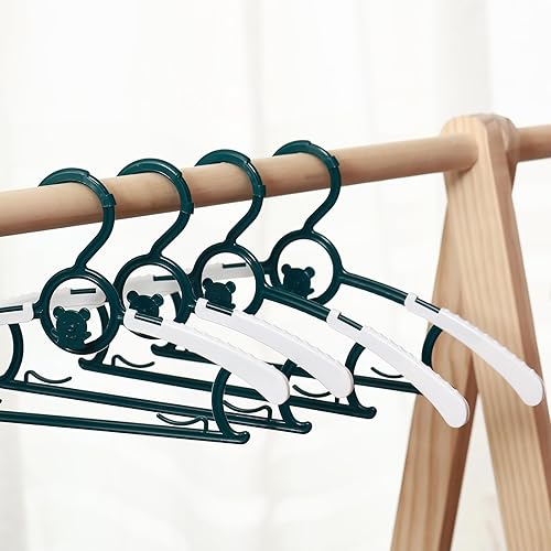 Miniatura 8 de Paquete de 80 perchas para bebé para armario, perchas de plástico para niños, perchas para ahorrar espacio, perchas antideslizantes extensibles para