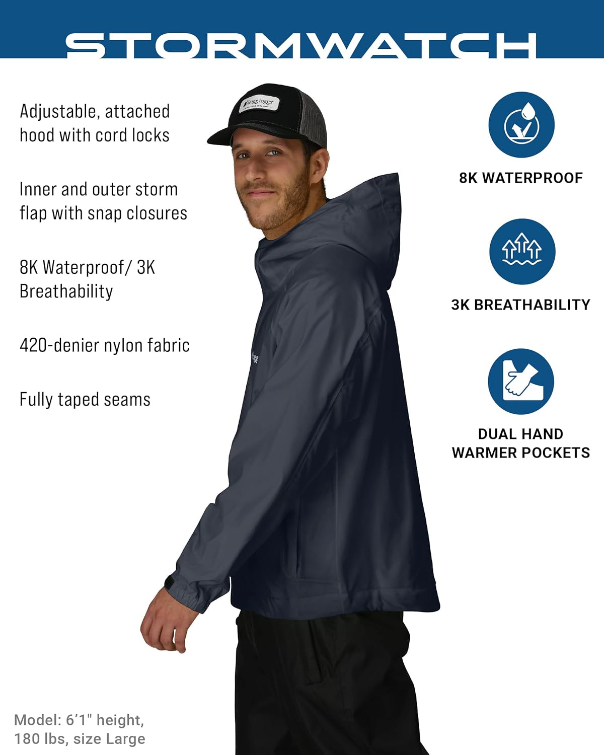 FROGG TOGGS Men's Stormwatch Waterproof Rain Jacket - Image 2
