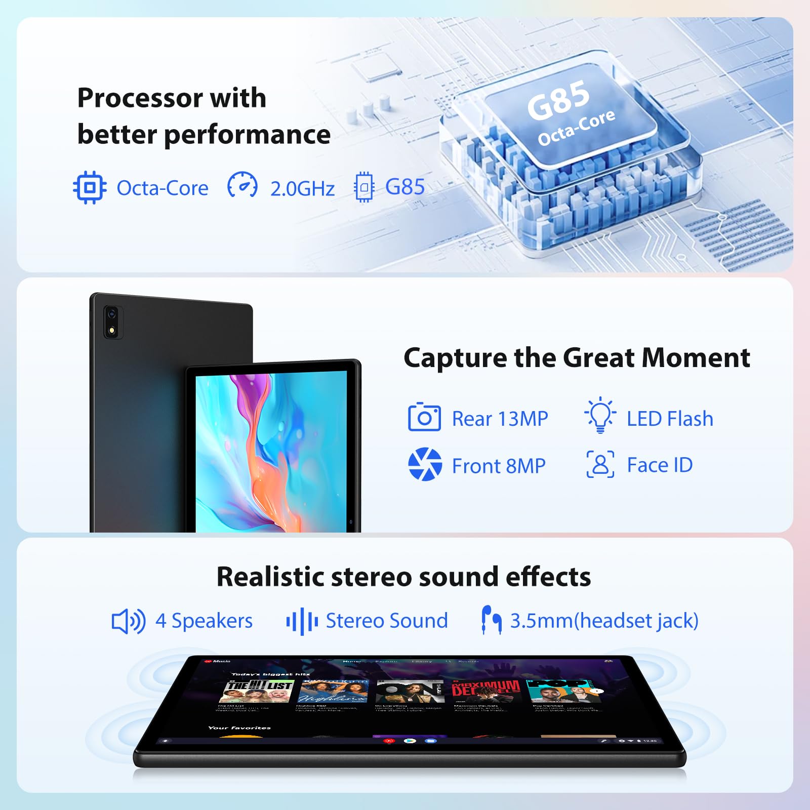 2K Android 15 Tablet 14 Pulgadas, 36GB RAM, 512GB ROM (2TB Expansion), 4G SIM LTE & 5G WiFi, 2000 * 1200FHD, 11580mAh, Octa-Core 2.0GH, 13MP+8MP, Tablet con Teclado/GPS/Bluet 5.0(Negro)