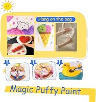 WIKOGDFE 3D Puffy Paint szivacs vászon 12 színű filccel DIY kreatív rajzoláshoz 7