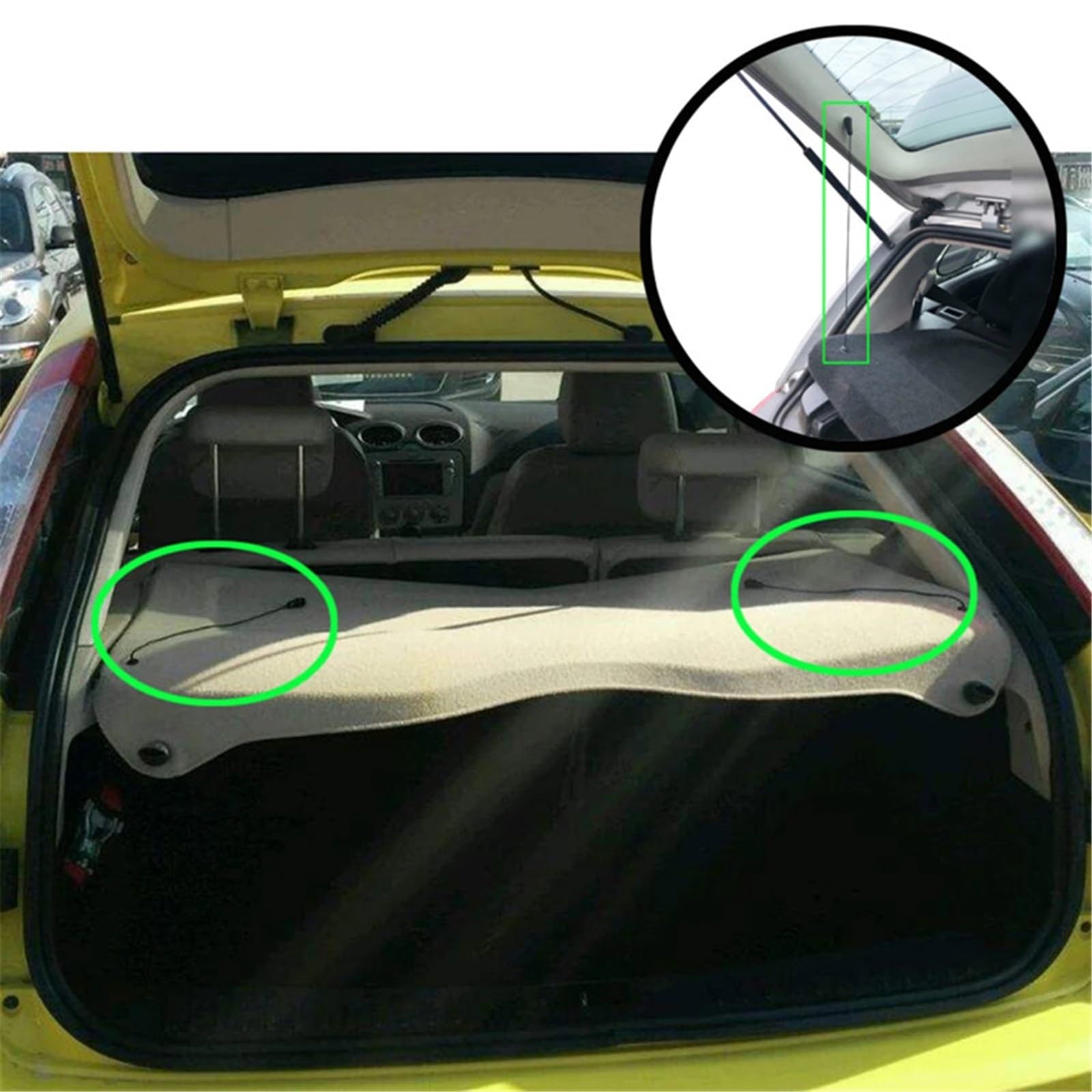 Trasera Maletero Cuerda Compatible con Ford para Focus MK2 II 2004 2005 2006 2007 2008-2011 para C-MAX 2004 2005 2006 2007-2011 Correa De Sujeción para Bandeja De Maletero Trasero