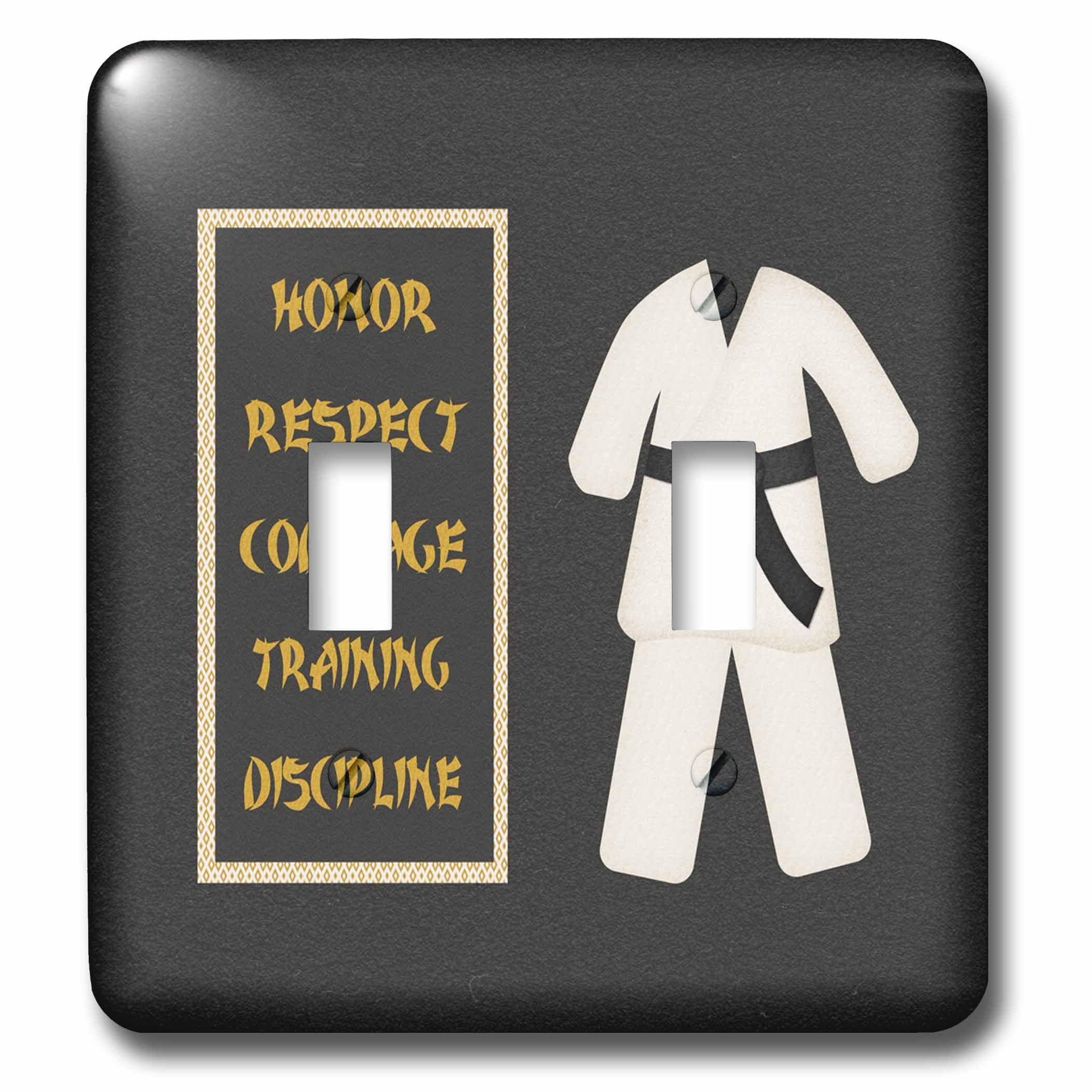 Karate Uniforme Noir interrupteur 3dRose lsp_180798_2 plaque de décoration