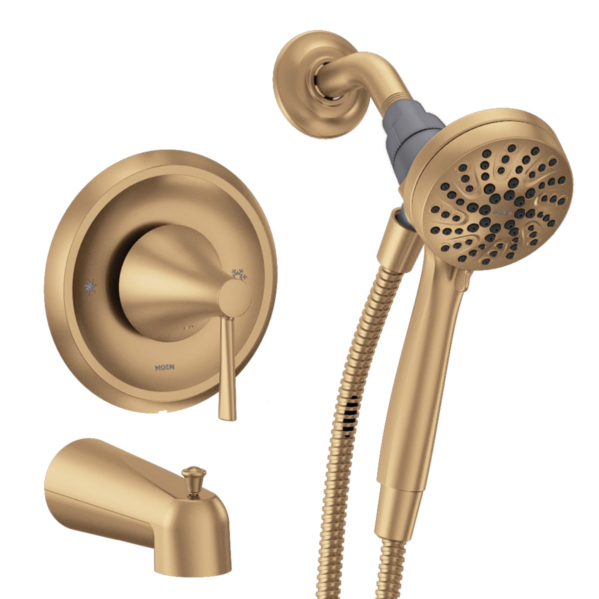 Moen Ronan Bronzed Gold Single-Handle Modern Tub and Shower Faucet