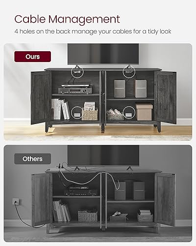 Miniatura 6 de VASAGLE Armario de almacenamiento, Buffet, Aparador, Credenza, con estantes ajustables, para sala de estar, entrada, nogal rústico ULSC381T41