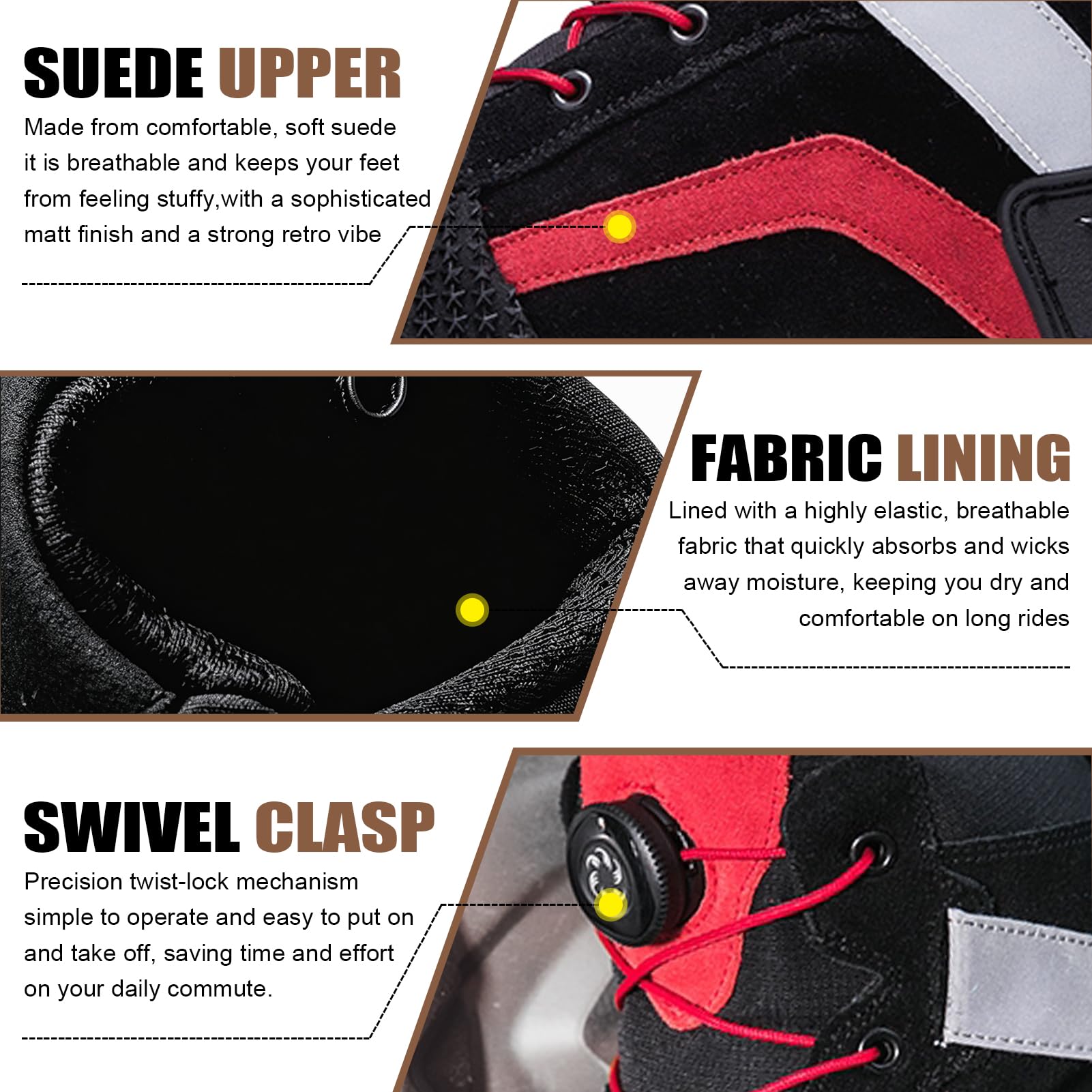 Scarpe da Moto Unisex, Stivali Motocross per Uomo e Donna, Sneaker Moto con Rinforzo alla Tallone, Scarpe da Ginnastica Protettivi Antiscivolo Attrezzatura da Guida
