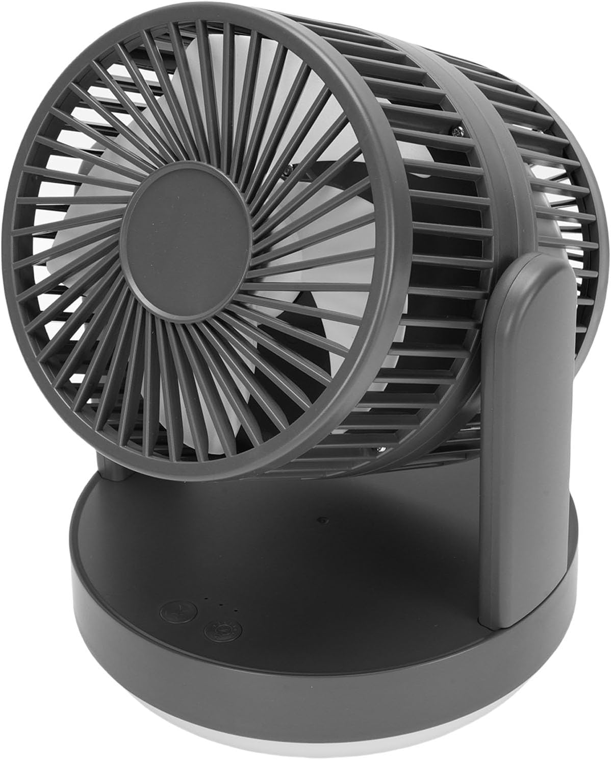 Desk Fanportable Fanbattery Powered Desk Fans and Night Light - Rechargeable Oscillating Circulator for Home and BedroomDark Gray Night Light Fan6000mAh with N (Dark Gray)
