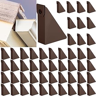 50pcs Aluminum Gutter Wedges for 5-inch K-Style Gutters, Levels Rain Gutters on Angled Fascia for Proper Installation and Drainage for Roof Pitch (6/12 Through 10/12 Slope,Brown)