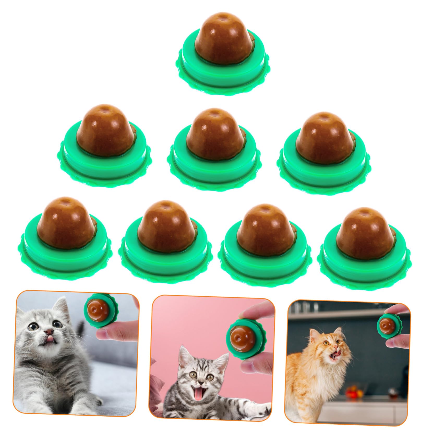 UPKOCH Friandise à Lécher pour Chat au Catnip, 8 Pièces, Vert | Pudding Vitaminé, Format Bâtonnet, pour Chatons et Chats, Facile à Ranger Emporter